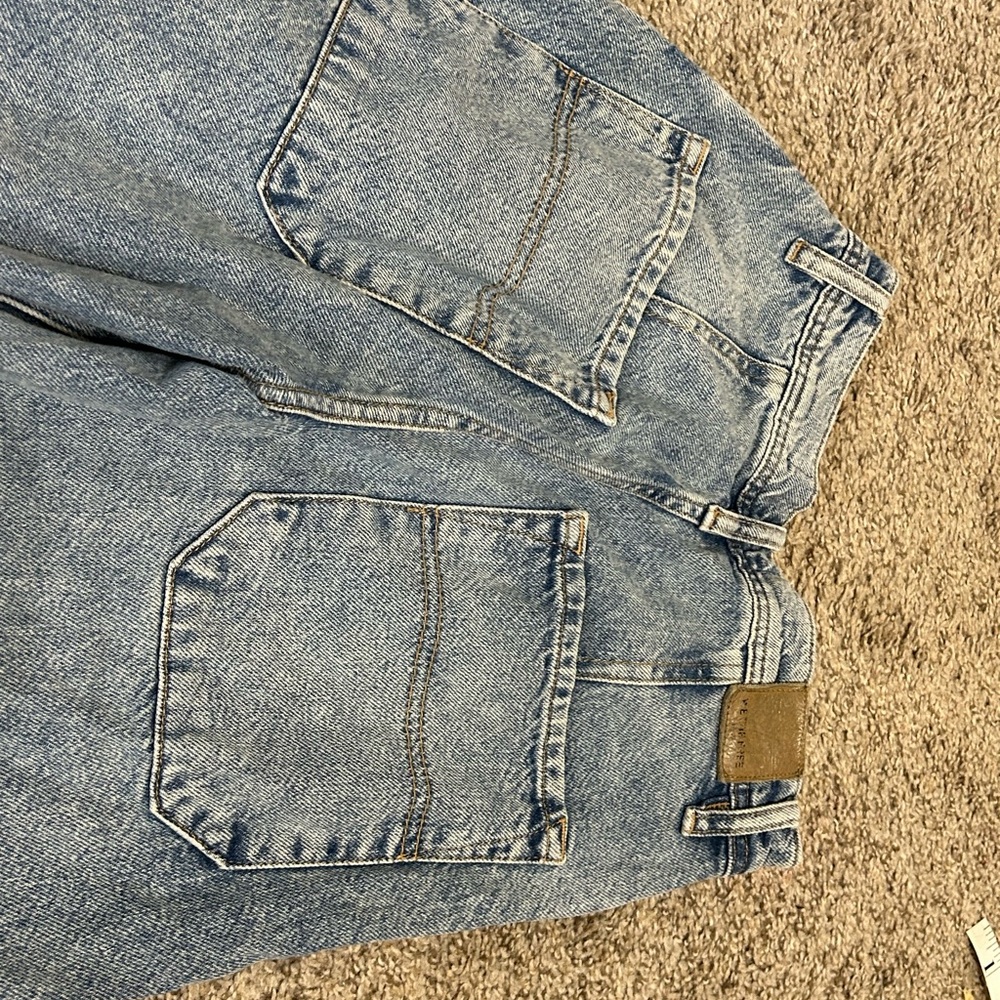 We The Free People Wide-Leg Light Blue Women’s Jeans Cotton Size 24 High Rise - Picture 10 of 11